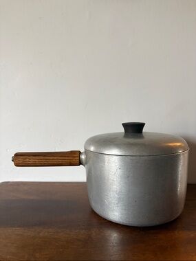 WEAR-EVER - MCM Vintage Aluminum 3qt Saucepan with Wooden Handle